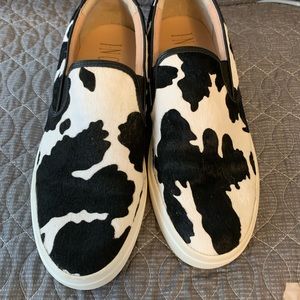 INC international concepts Korene Cow Print Slip On Platform Sneakers, size 9.5